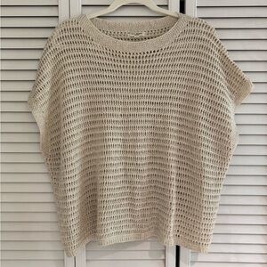 Max Studio Women’s Cream Crew Neck Sweater with Chunky Knit M